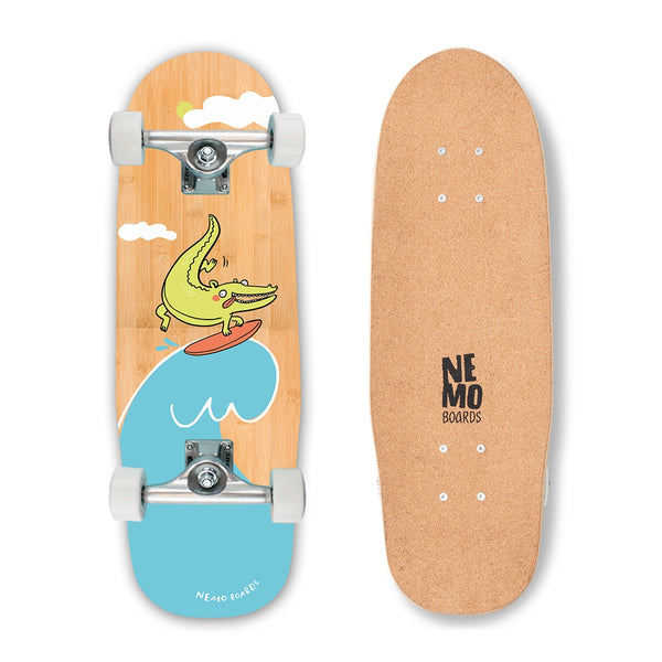 Kork Softgrip® Kinder Skateboard „Croco“