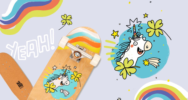 NEMO BOARDS® Einhorn Unicorn Skateboard