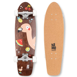 NEMO BOARDS Kork Softgrip® Kinder Skateboard „Flamingo“